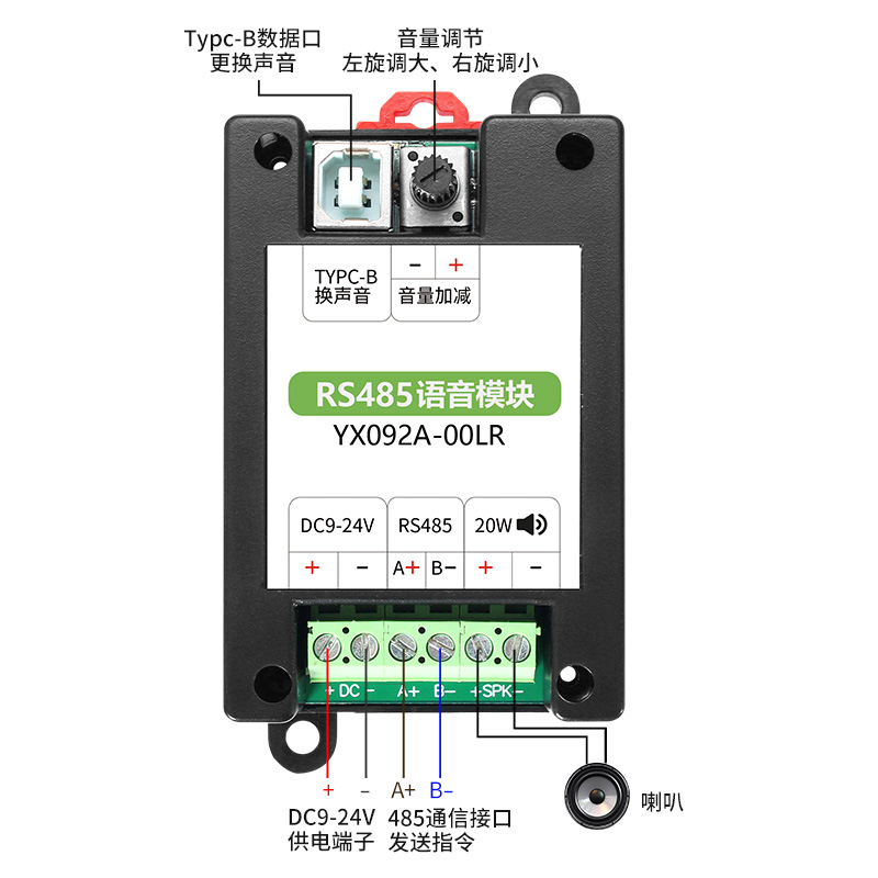 jbo竞博RS485语音？閙odbus协议导轨安装工业报警？閅X092A00LR